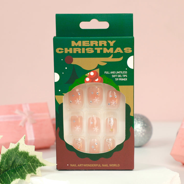 Artful Nail Extensions with Christmas Design Kalsten