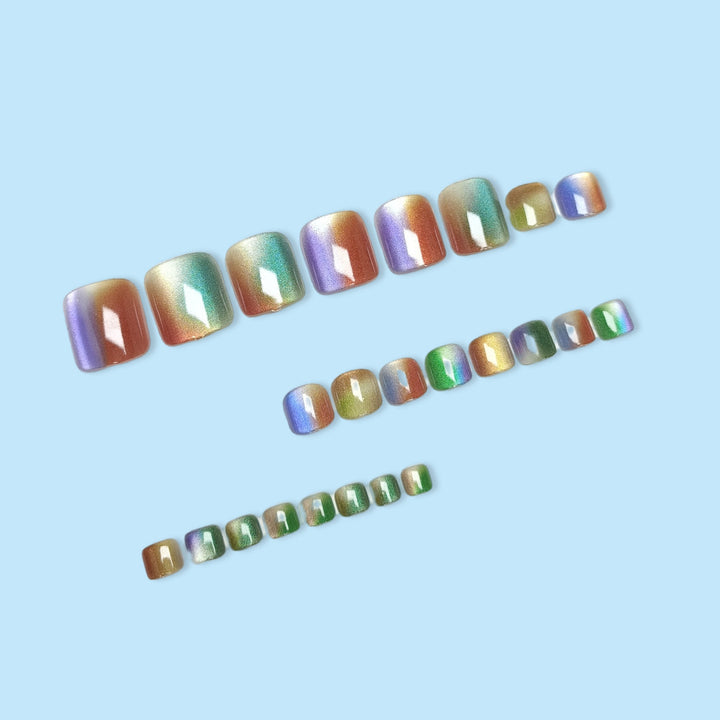 Artificial Nail Set with Sparkling Gradient and Glitter Kalsten
