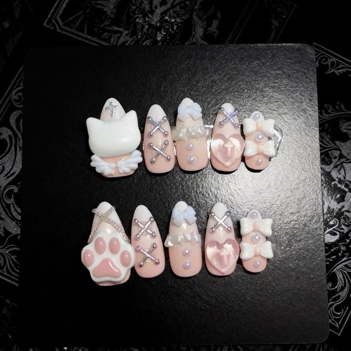 Whimsical Character 3D Press-On Nail Art Set