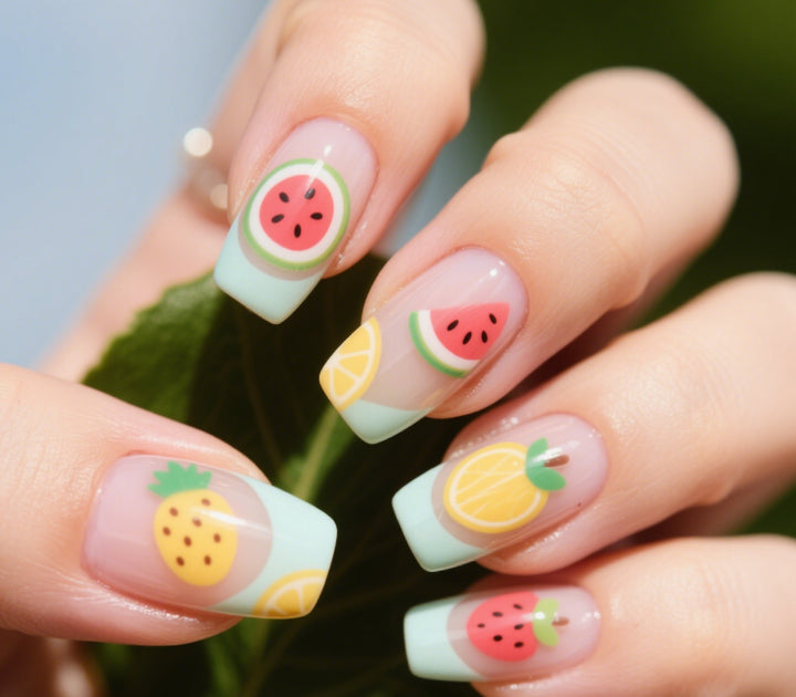 Fun Fruit-Themed Acrylic Nail Art Kalsten
