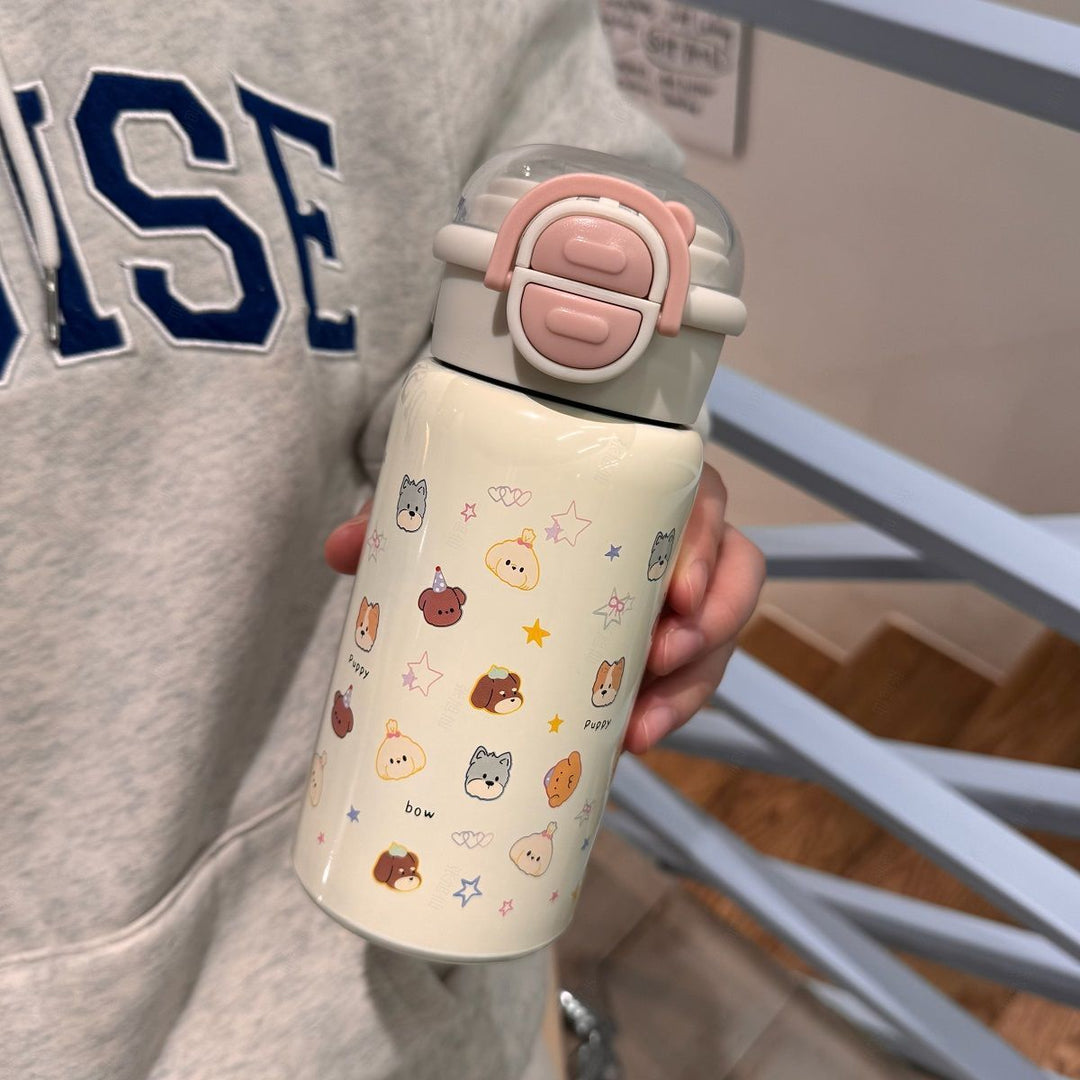 Ladies water bottle with cute animal motifs and safe closure system Kalsten