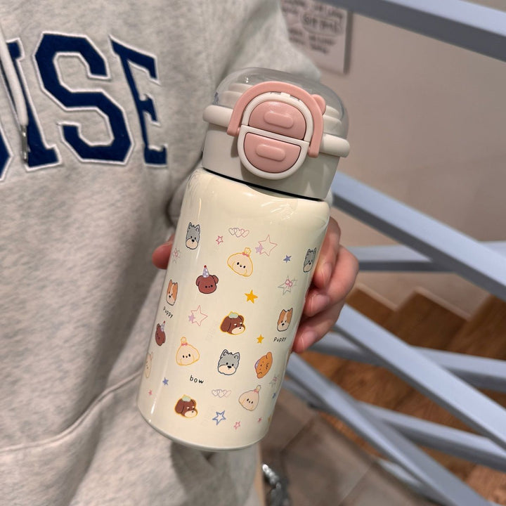 Ladies water bottle with cute animal motifs and safe closure system Kalsten