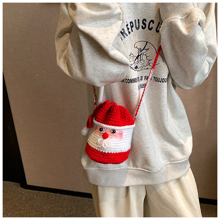 Cute Santa Themed Crochet Crossbody Bag