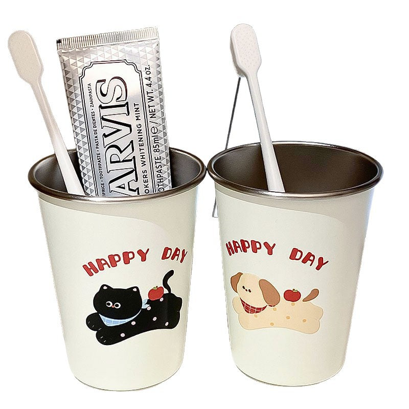 Stainless Steel Drinking Cup with Cheerful Dog Design Kalsten