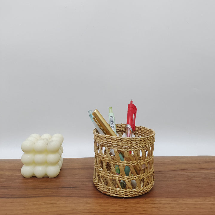 Handmade Natural Fiber Decorative Basket Kalsten