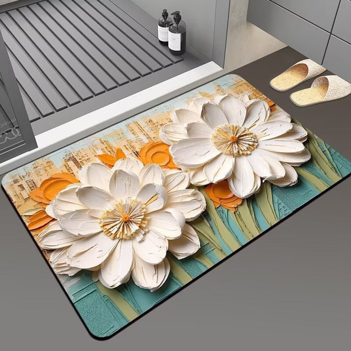 Floral 3D Decorative Bathroom Mat for Home