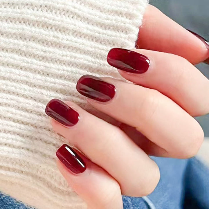 Glossy Rectangle Nail Enhancements