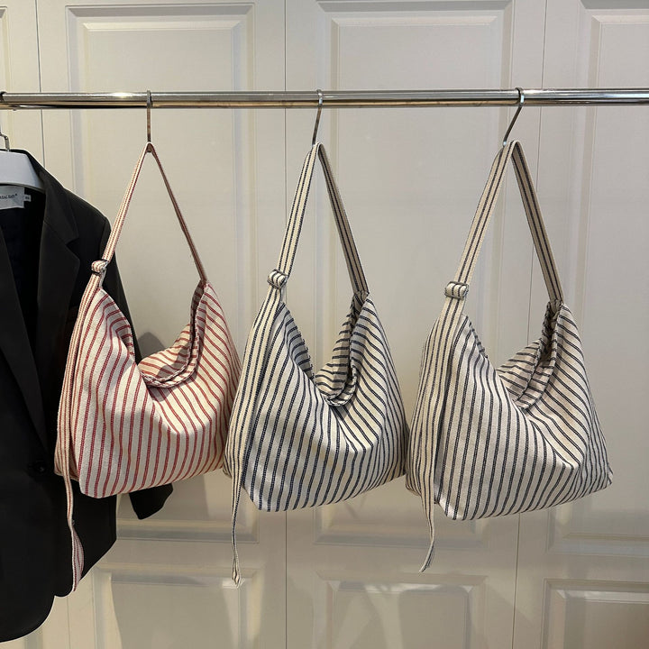 Casual Striped Canvas Tote Bag Kalsten