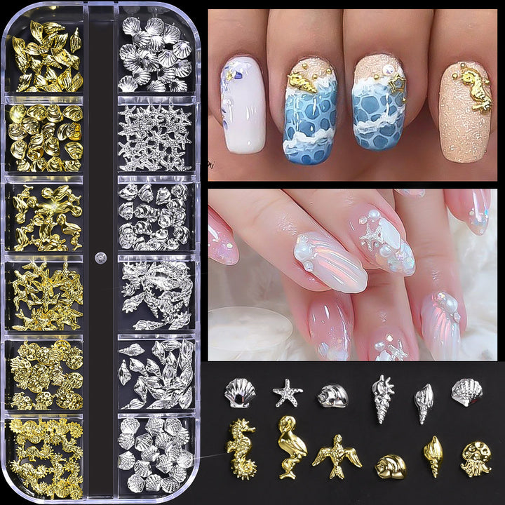 3D Sea-Inspired Nail Art Charms