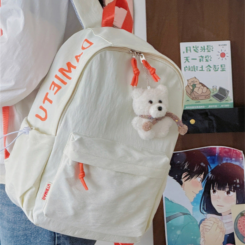 Casual Lightweight Backpack with Cute Plush Keychain Kalsten