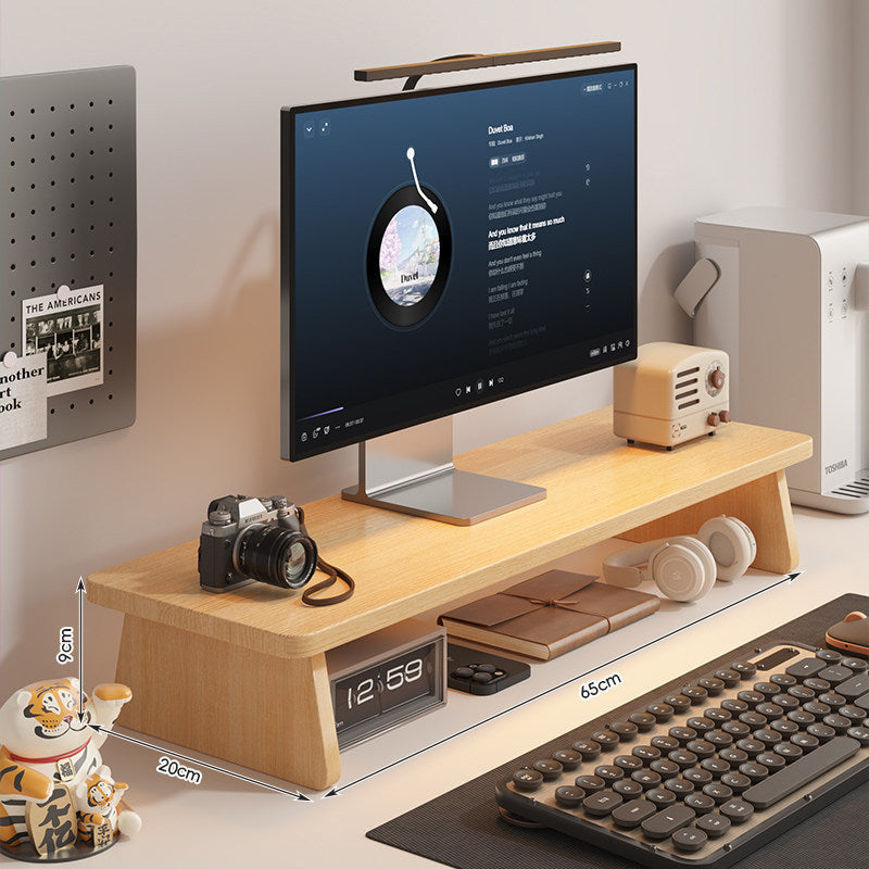 Modern Wooden Monitor Stand with Storage Kalsten