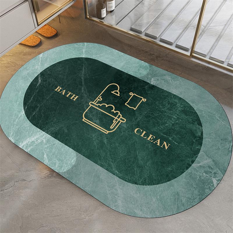 Oval Floral Design Area Mat