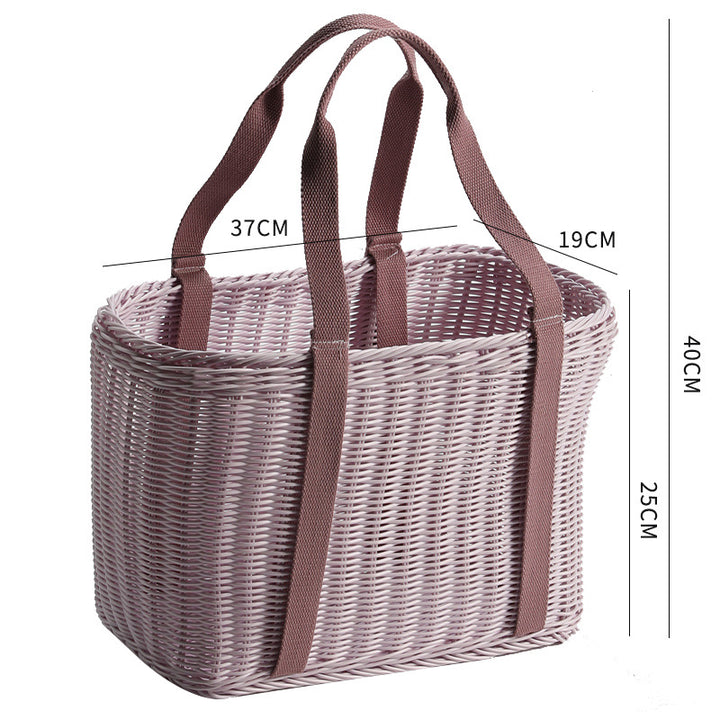 Unisex Robust braided shopping basket with comfortable fabric handles Kalsten