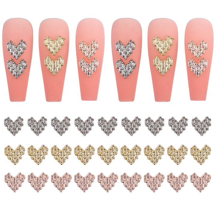 Heart-Shaped Nail Art Charms
