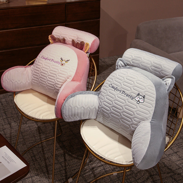 Ergonomic reading pillow with armrests, neck roll and non-slip cover
