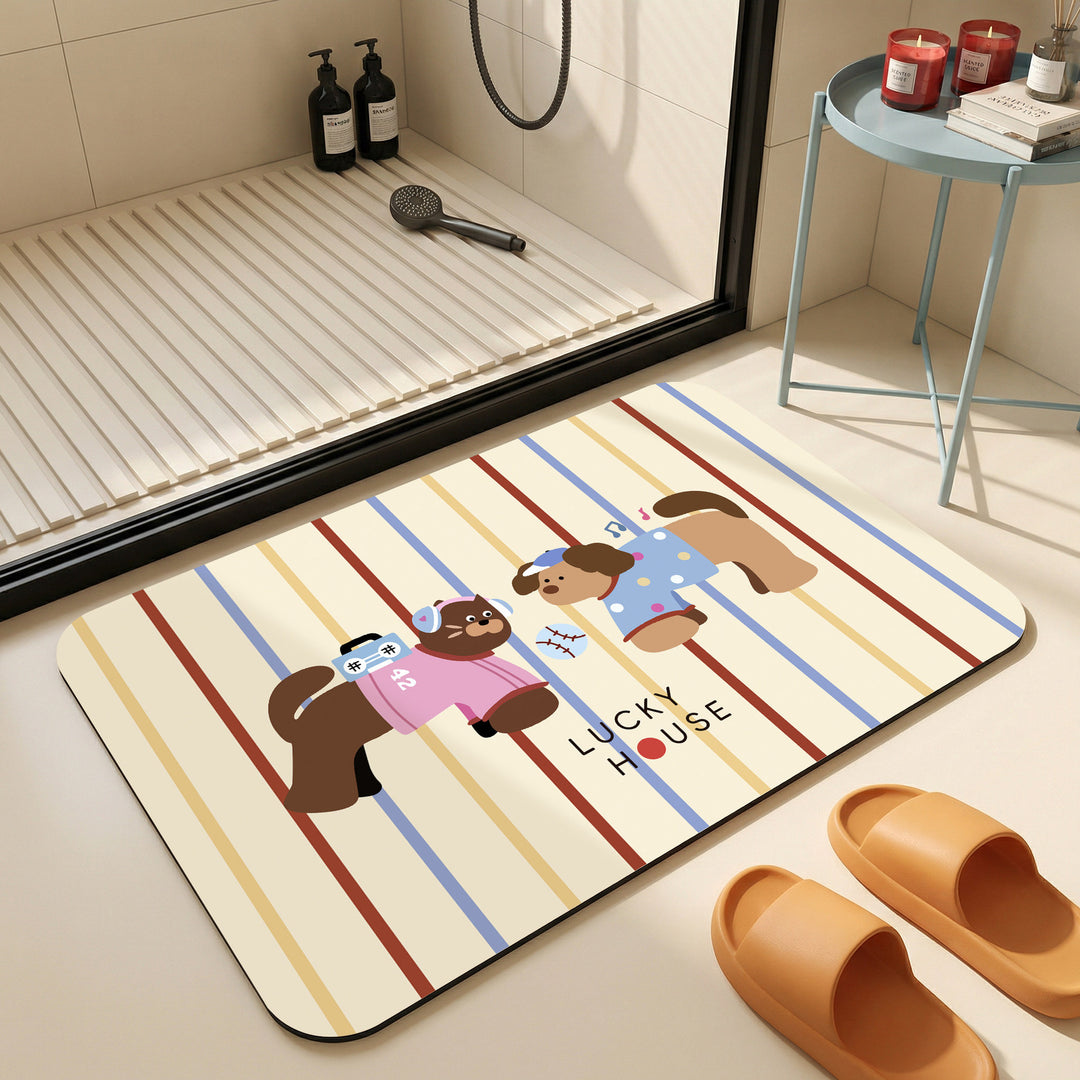 Playful Cat-Themed Indoor Mat