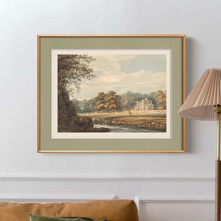 Framed Historical Coastal Landscape Artwork