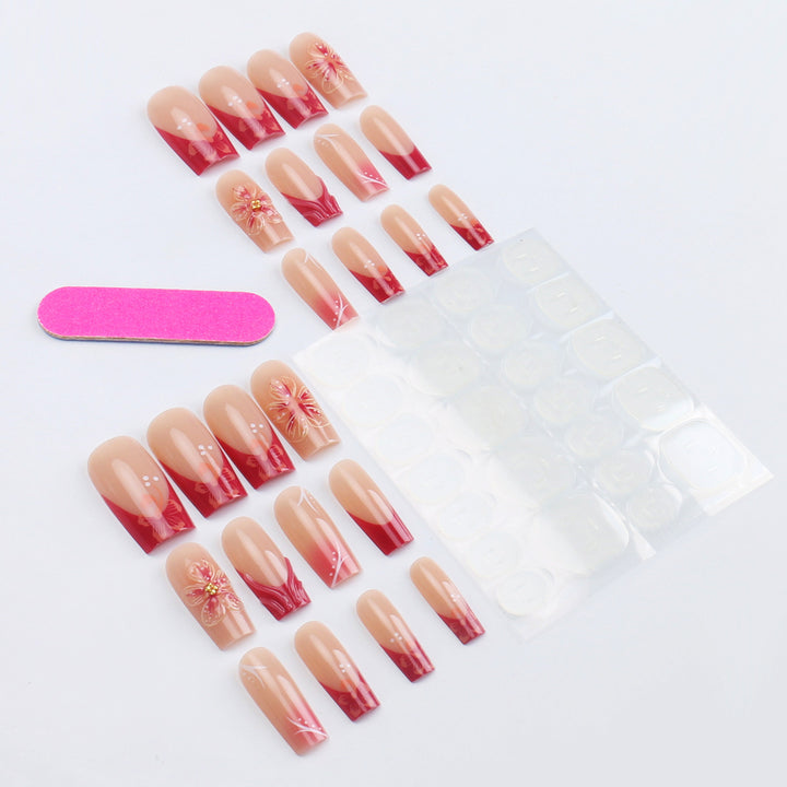 Floral-Embellished Press-On Nails Kalsten