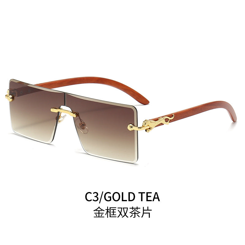 Women oversized fashionable sunglasses with luxurious wood and metal elements Kalsten