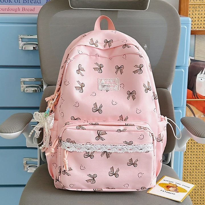 Feminine Bow-Patterned Casual Backpack Kalsten