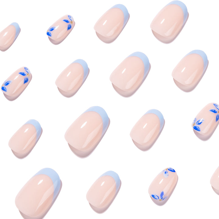 Artistic acrylic nails with elegant flower design Kalsten