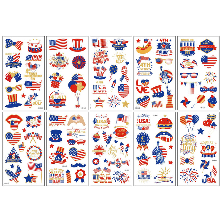 Unisex nan patriotic multiple sticker sheets with USA symbols and self-adhesive vinyl Kalsten