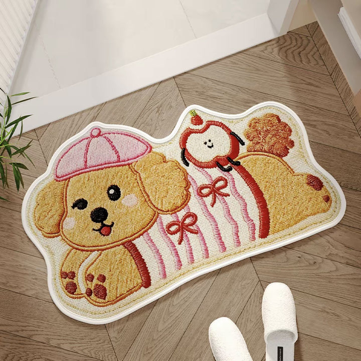 Cat-Themed Plush Doormat for Home Entryway