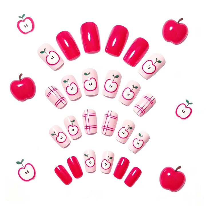 Artificial nails with fruity apple design Kalsten