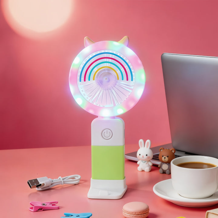 Women Portable Table Fan with Multifunctional LED Lights Kalsten