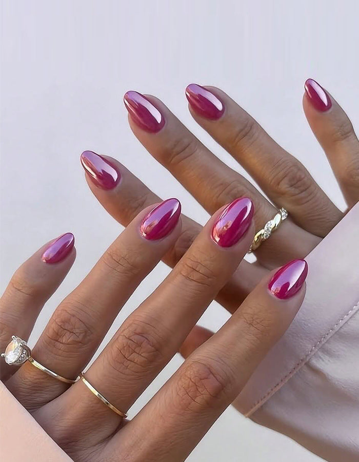 Glossy Almond-Shaped Press-On Nail Extensions Kalsten