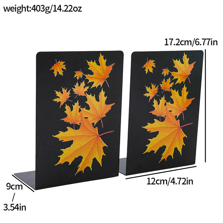 Decorative Leaf-Themed Bookends
