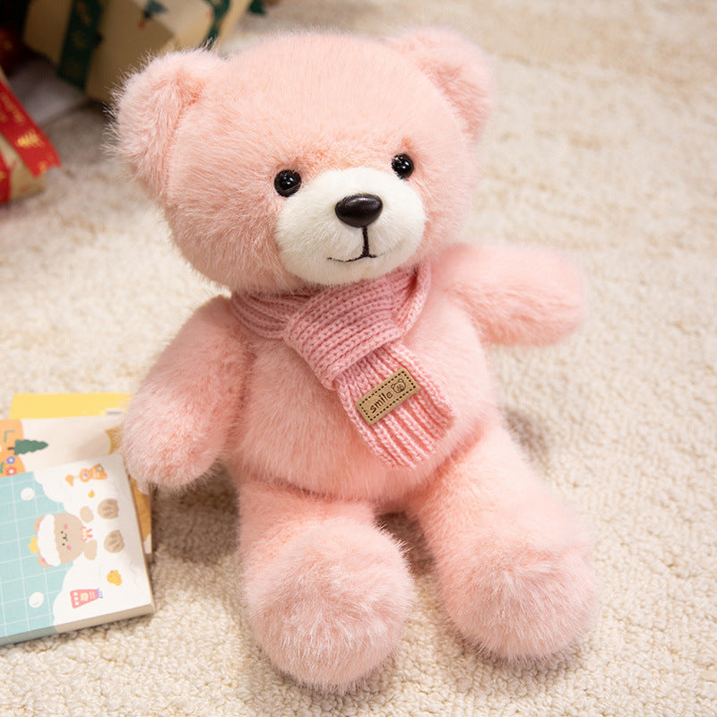 Plush Sitting Collectible Bear with Embroidered Smile, Crystal-Accent Ribbon Bow & Ultra-Soft Faux-Fur Plush Kalsten