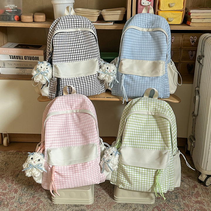 Textured Casual Backpack with Charm Kalsten