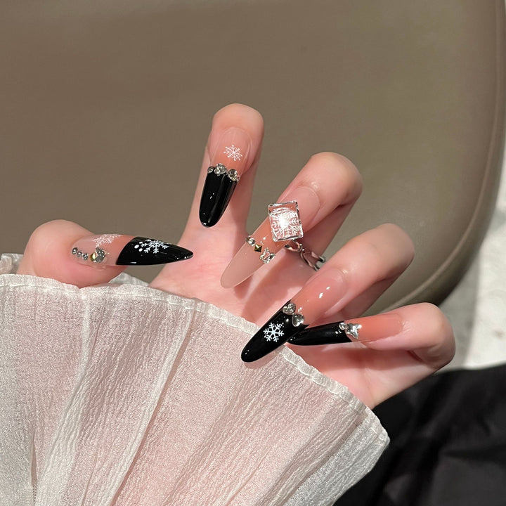 Glamorous Crystal-Studded Stiletto Press-On Nails Kalsten
