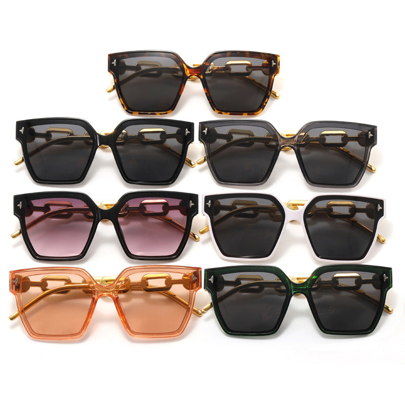 Ladies fashionable oversized sunglasses with combined frame Kalsten