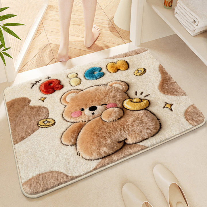 Cute Corgi-Themed Plush Bath Mat