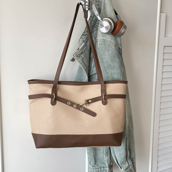 Structured Faux Leather Tote Bag
