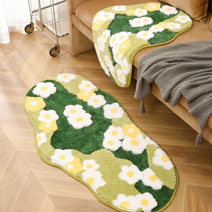 Floral Design Plush Bath Mat