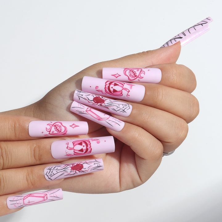 Artistic Press-On Nails with Halloween Theme Kalsten