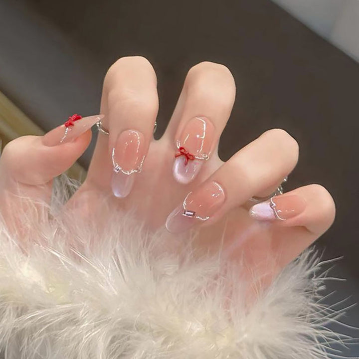 Decorative Crystal-Accented Press-On Nails