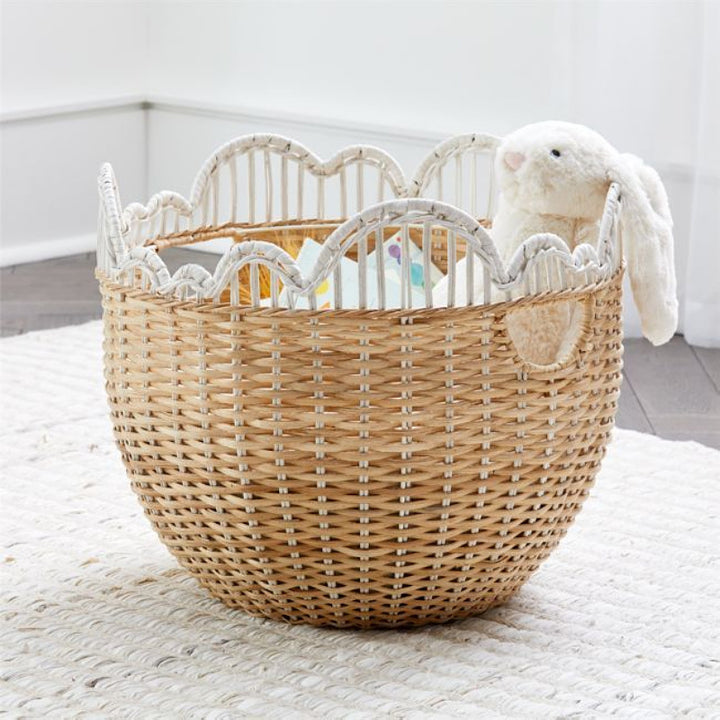 Playful storage basket with wave edge Kalsten