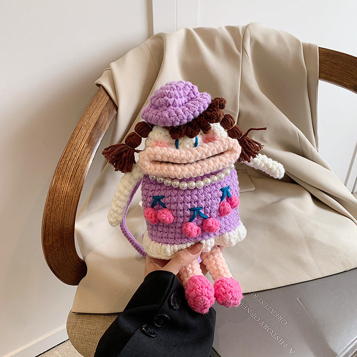 Crochet Character Plush Handbag