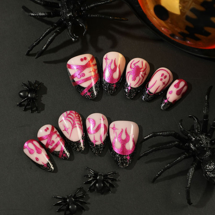 Artful Halloween nail art with a sparkling finish Kalsten