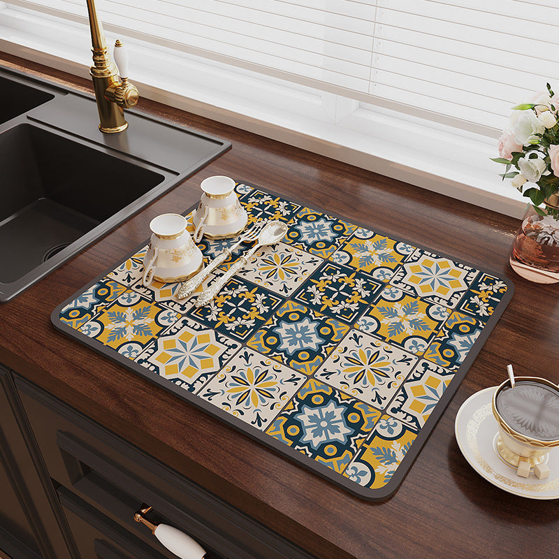 Vintage Mosaic Kitchen Counter Mat Kalsten