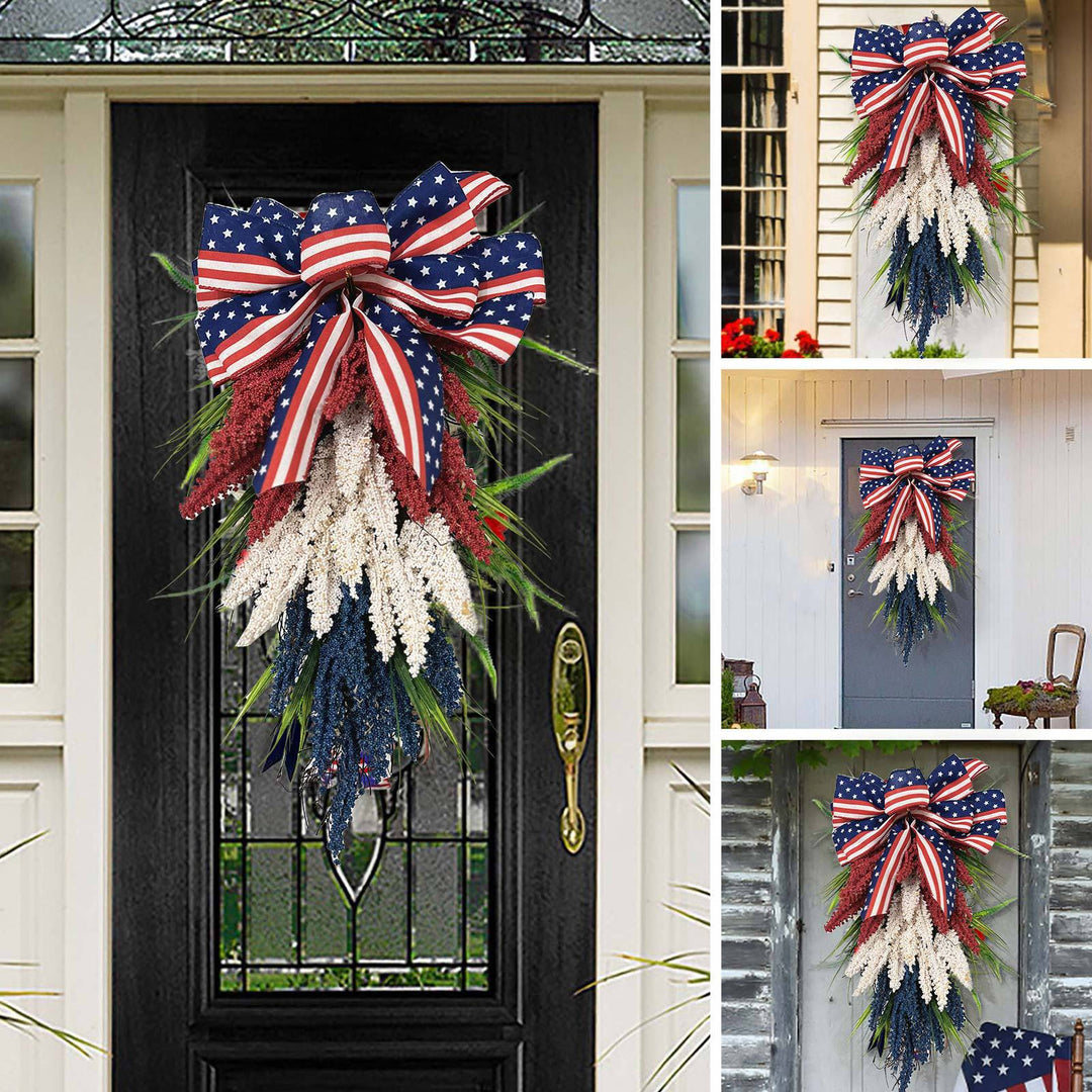 Unisex hanging door decor swag with bow and artificial berry branches Kalsten