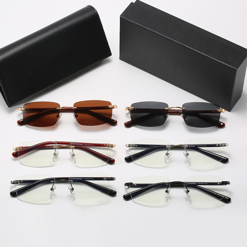 Women's fashionable half-frame glasses with comfortable nose pads and elegant design Kalsten