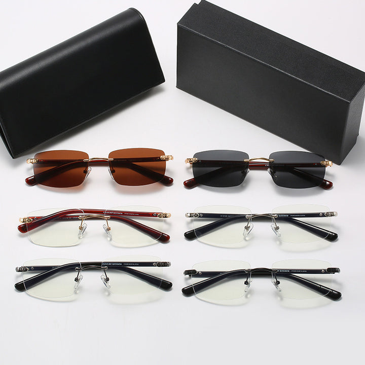Women's fashionable half-frame glasses with comfortable nose pads and elegant design Kalsten