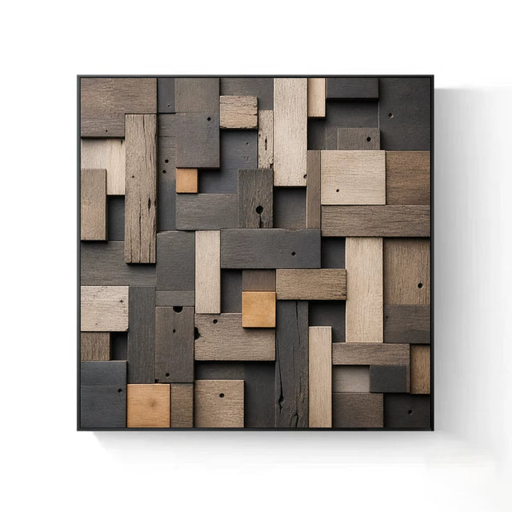 Wooden Cubism Wall Art