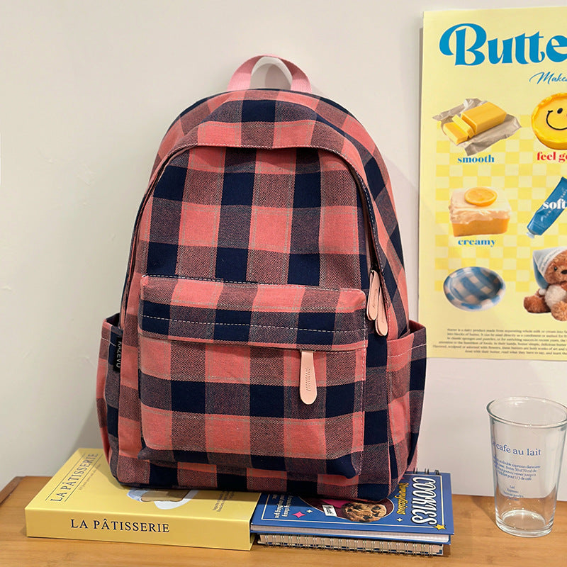 Plaid Patterned Casual Backpack Kalsten