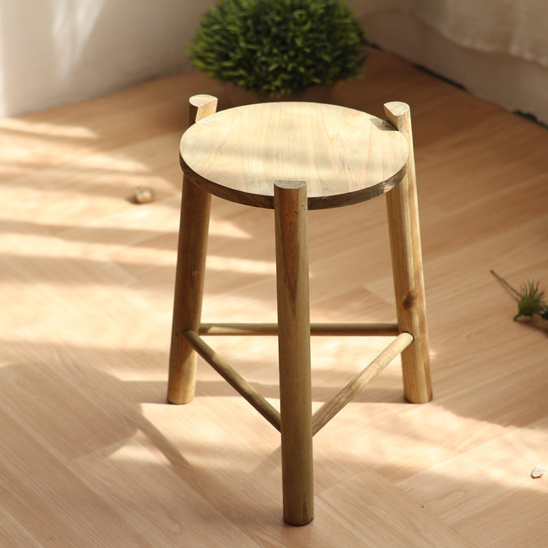 Rustic Wooden Stool Kalsten